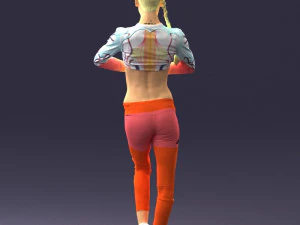 young woman in yoga pose 0348 3D Model