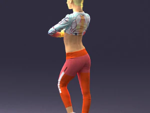 young woman in yoga pose 0348 3D Model