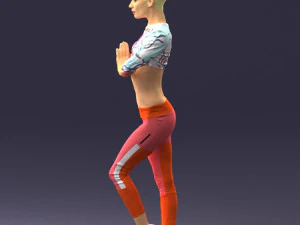 young woman in yoga pose 0348 3D Model