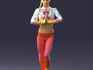 young woman in yoga pose 0348 3D Model
