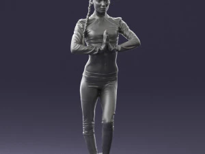 young woman in yoga pose 0348 3D Model