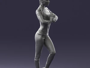 young woman in yoga pose 0348 3D Model