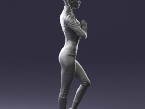 young woman in yoga pose 0348 Modelo 3D