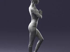 young woman in yoga pose 0348 3D Model