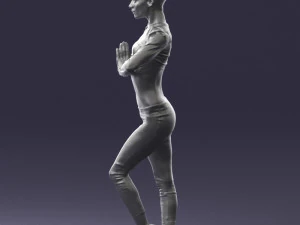 young woman in yoga pose 0348 3D Model