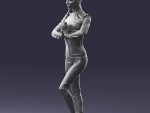 young woman in yoga pose 0348 3D Model