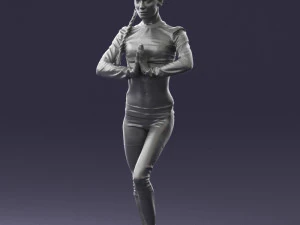 young woman in yoga pose 0348 3D Model