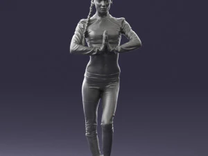young woman in yoga pose 0348 3D Model