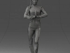 young woman in yoga pose 0348 3D Model