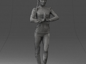 young woman in yoga pose 0348 Modelo 3D