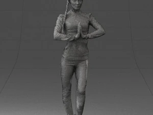 young woman in yoga pose 0348 3D Model