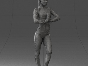 young woman in yoga pose 0348 Modelo 3D