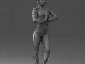 young woman in yoga pose 0348 3D Model
