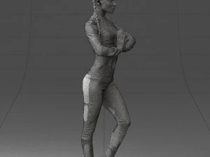 young woman in yoga pose 0348 3D Model