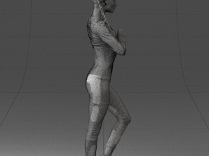 young woman in yoga pose 0348 Modelo 3D