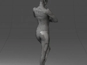 young woman in yoga pose 0348 3D Model