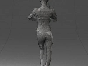 young woman in yoga pose 0348 3D Model