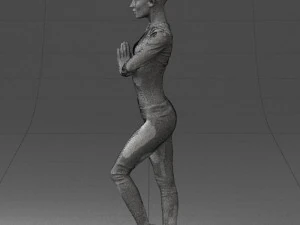young woman in yoga pose 0348 3D Model