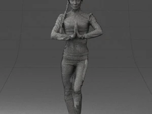 young woman in yoga pose 0348 3D Model