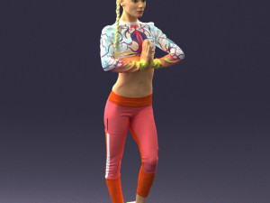 young woman in yoga pose 0348 3d print ready 3D Принт Модель