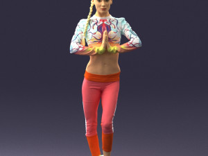 young woman in yoga pose 0348 3d print ready 3D Принт Модель