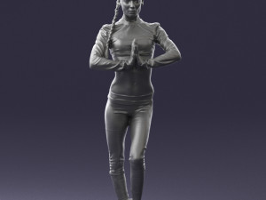 young woman in yoga pose 0348 3d print ready 3D Принт Модель