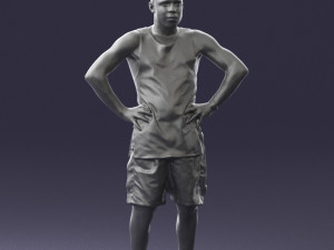 man with tatoo in pose 0346 3D 모델