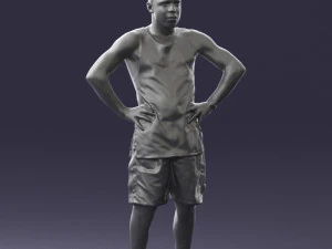 man with tatoo in pose 0346 3D Model