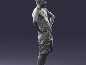 man with tatoo in pose 0346 3D Model