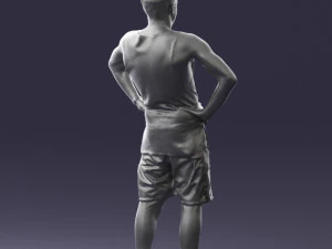 man with tatoo in pose 0346 3D Model