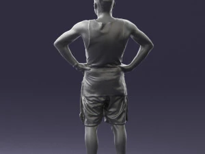 man with tatoo in pose 0346 3D Model