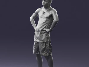 man with tatoo in pose 0346 3D Model