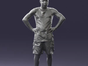 man with tatoo in pose 0346 3D Model