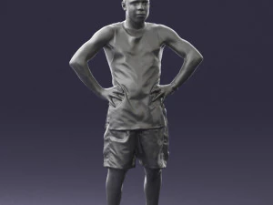 man with tatoo in pose 0346 3D Model