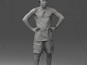 man with tatoo in pose 0346 3D Model