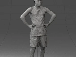 man with tatoo in pose 0346 3D Model