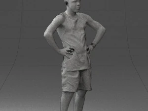 man with tatoo in pose 0346 3D Model