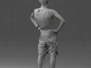 man with tatoo in pose 0346 3D Model