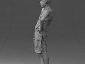 man with tatoo in pose 0346 3D Model