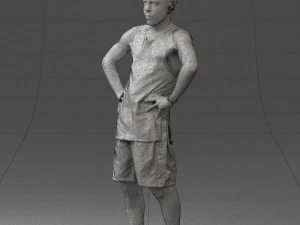 man with tatoo in pose 0346 3D Model