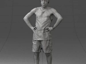man with tatoo in pose 0346 3D Model