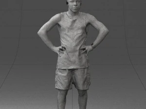 man with tatoo in pose 0346 3D Model