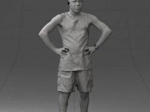 man with tatoo in pose 0346 3D Model