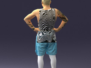 man with tatoo in pose 0346 3d print ready Modelo de Impressão 3D