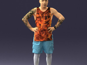 man with tatoo in pose 0346 3d print ready Modelo de Impressão 3D