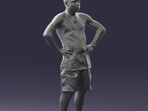 man with tatoo in pose 0346 3d print ready Modelo de Impressão 3D