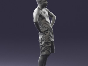 man with tatoo in pose 0346 3d print ready Modelo de Impressão 3D