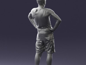 man with tatoo in pose 0346 3d print ready Modelo de Impressão 3D