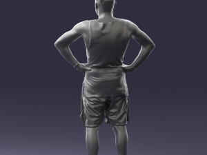 man with tatoo in pose 0346 3d print ready Modelo de Impressão 3D