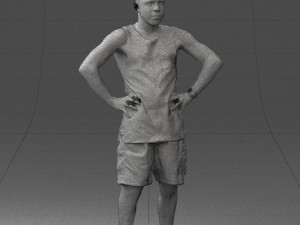 man with tatoo in pose 0346 3d print ready Modelo de Impressão 3D